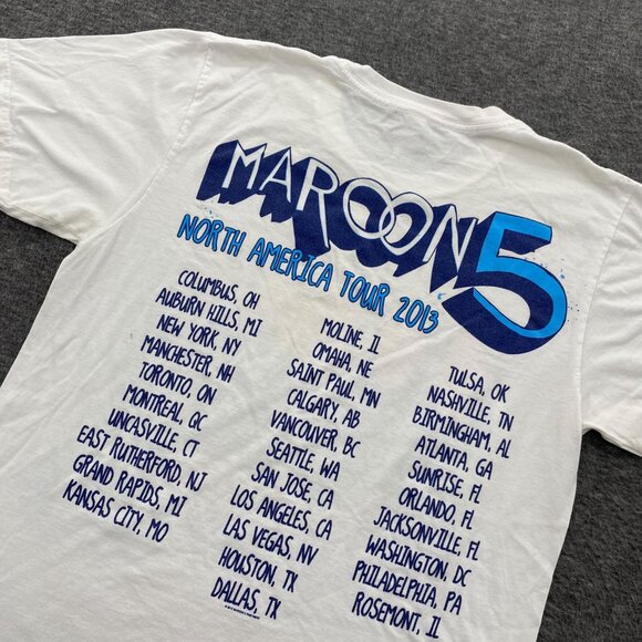 Maroon 5‎ T Shirt Tour Dates Band Concert 2013 Double Sided Mens Small USA Made - Picture 8 of 10